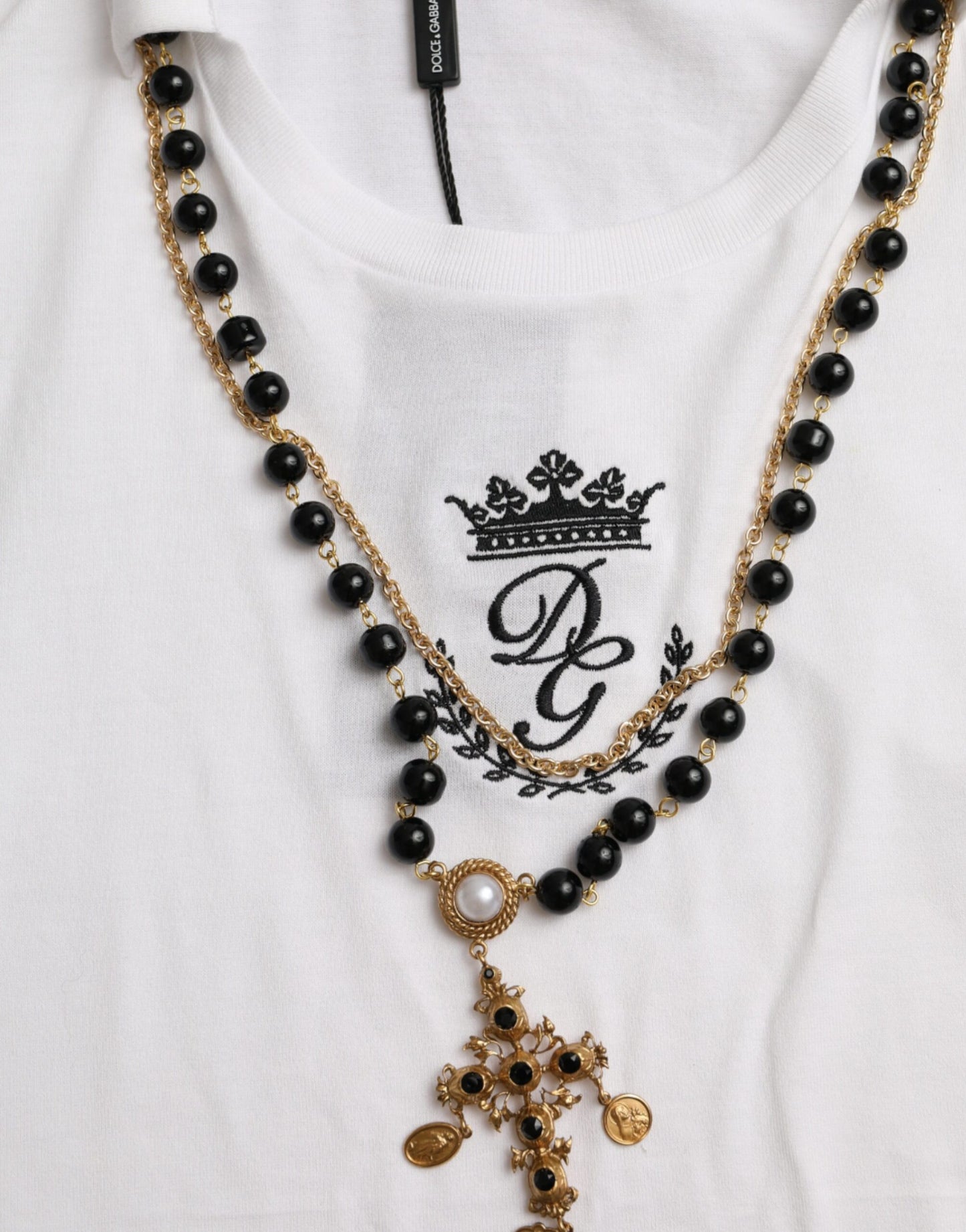 Dolce & Gabbana White Necklace T-shirt