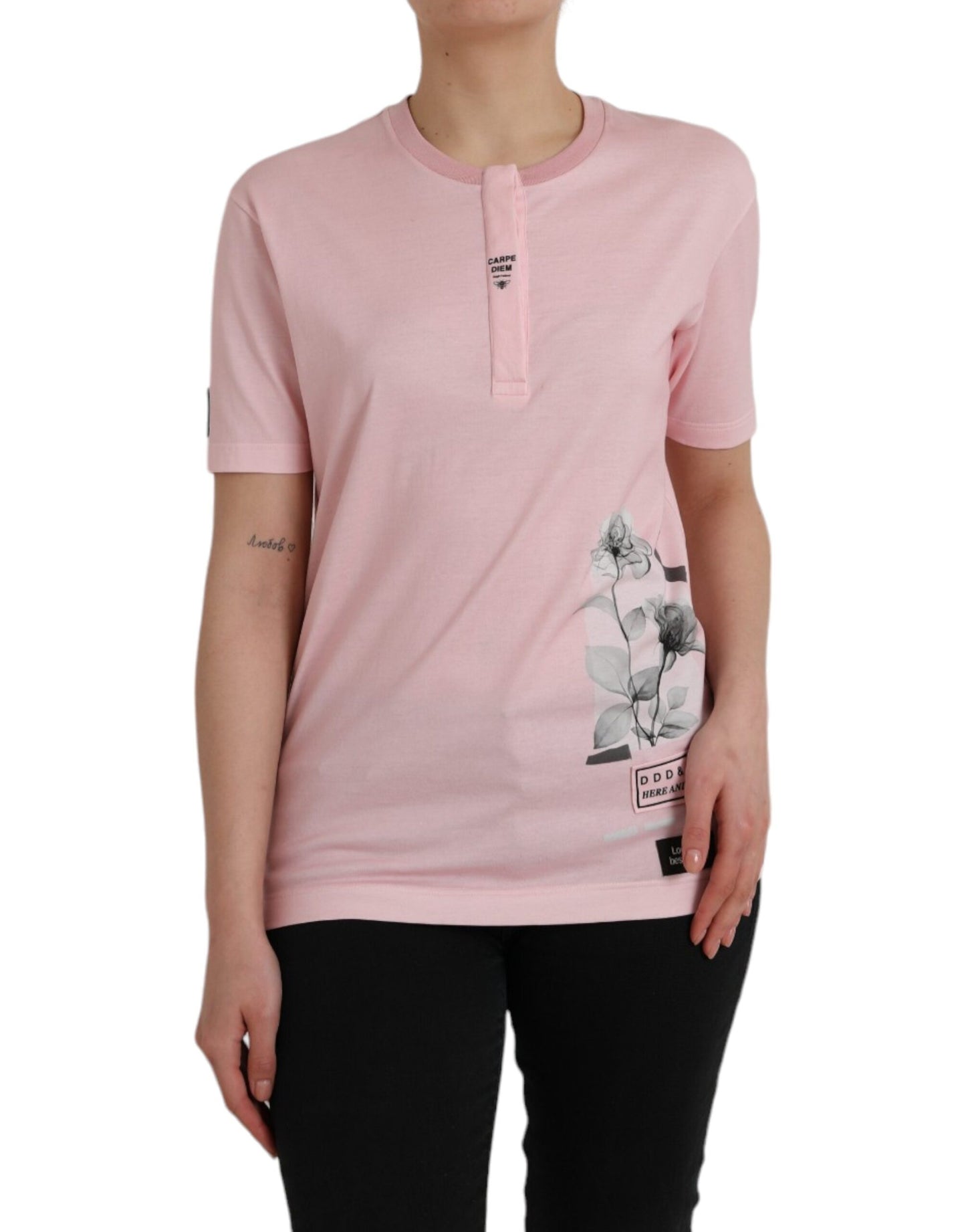 Dolce & Gabbana Pink Floral Print T-shirt