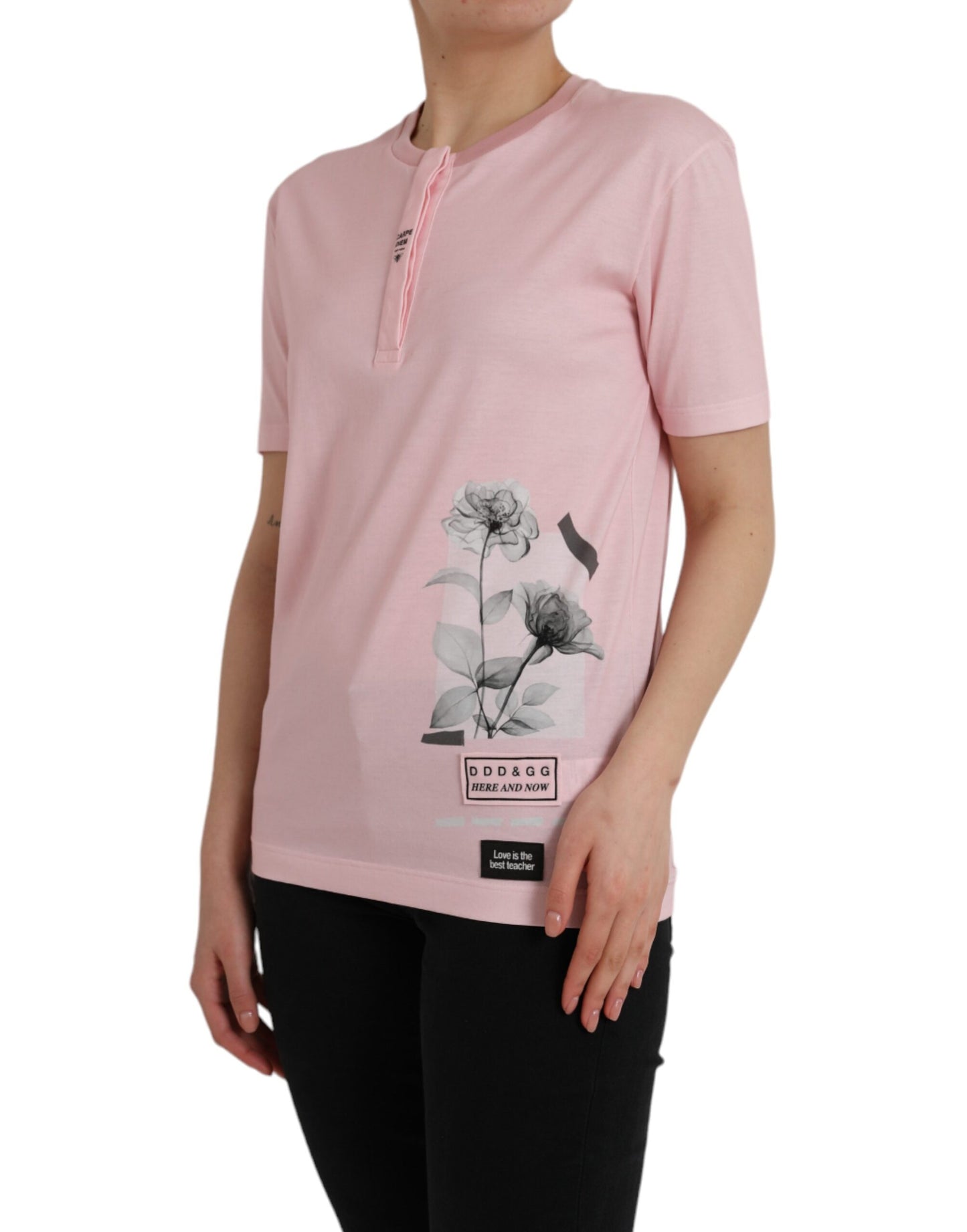 Dolce & Gabbana Pink Floral Print T-shirt