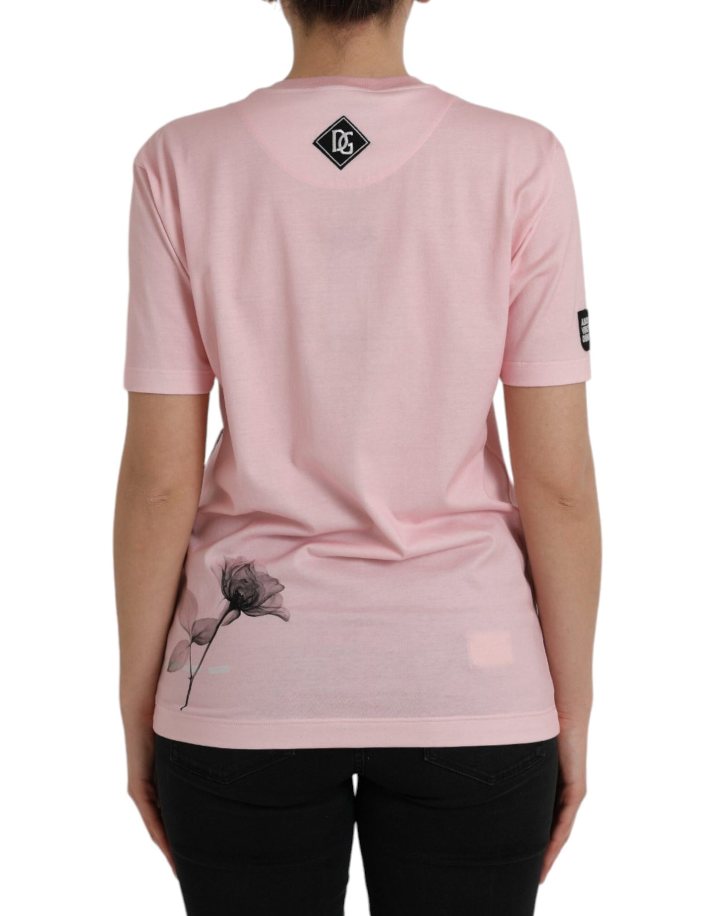 Dolce & Gabbana Pink Floral Print T-shirt