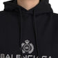 Balenciaga Black Logo Hooded Pullover Sweatshirt