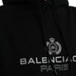 Balenciaga Black Logo Hooded Pullover Sweatshirt