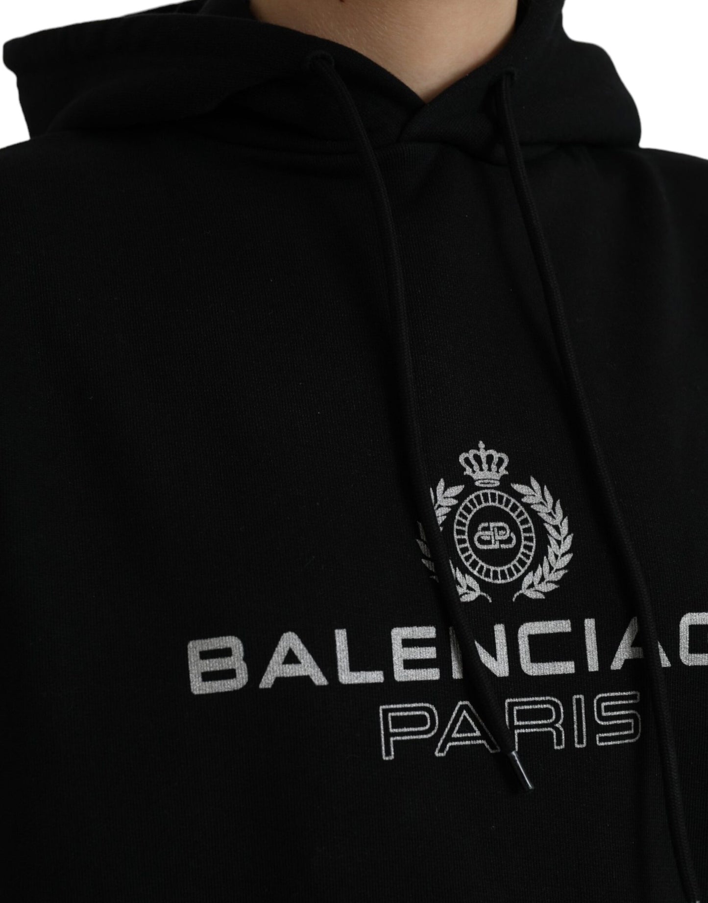 Balenciaga Black Logo Hooded Pullover Sweatshirt