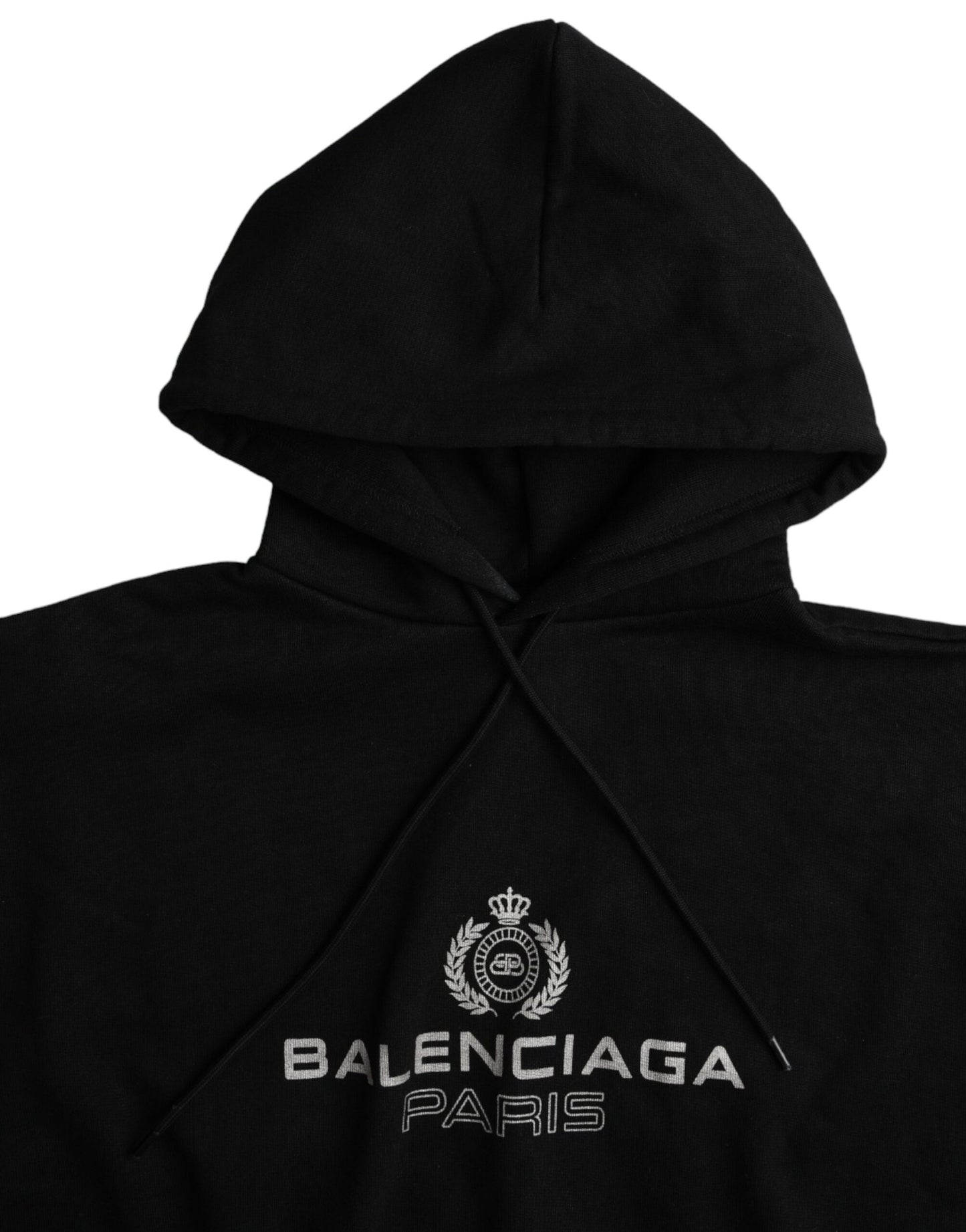 Balenciaga Black Logo Hooded Pullover Sweatshirt