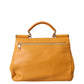 Dolce & Gabbana Yellow Leather SICILY Shoulder Handbag