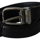 Dolce & Gabbana Black Leather Silver Metal Buckle Classic Belt