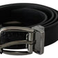 Dolce & Gabbana Black Leather Silver Metal Buckle Classic Belt