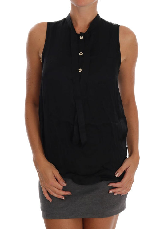 Versace Jeans Black Sleeveless Blouse Top