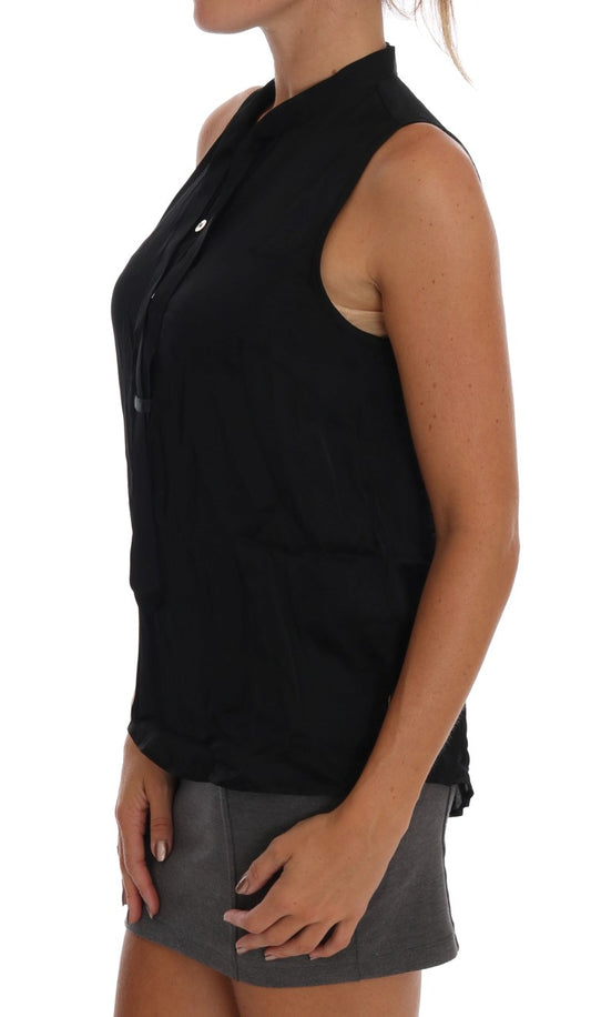 Versace Jeans Black Sleeveless Blouse Top