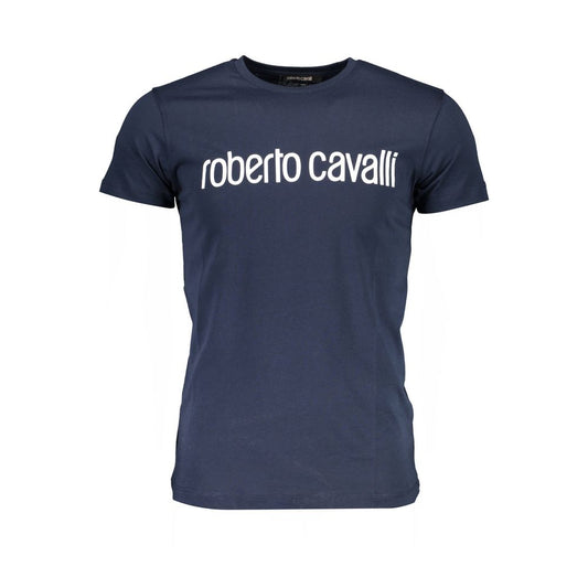 Roberto Cavalli Stylish Blue Logo T-Shirt