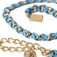 Dolce & Gabbana Blue Braided Gold Brass Chain Waist Belt