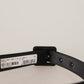 Dolce & Gabbana Black Velvet Leather Logo Waist Buckle Belt