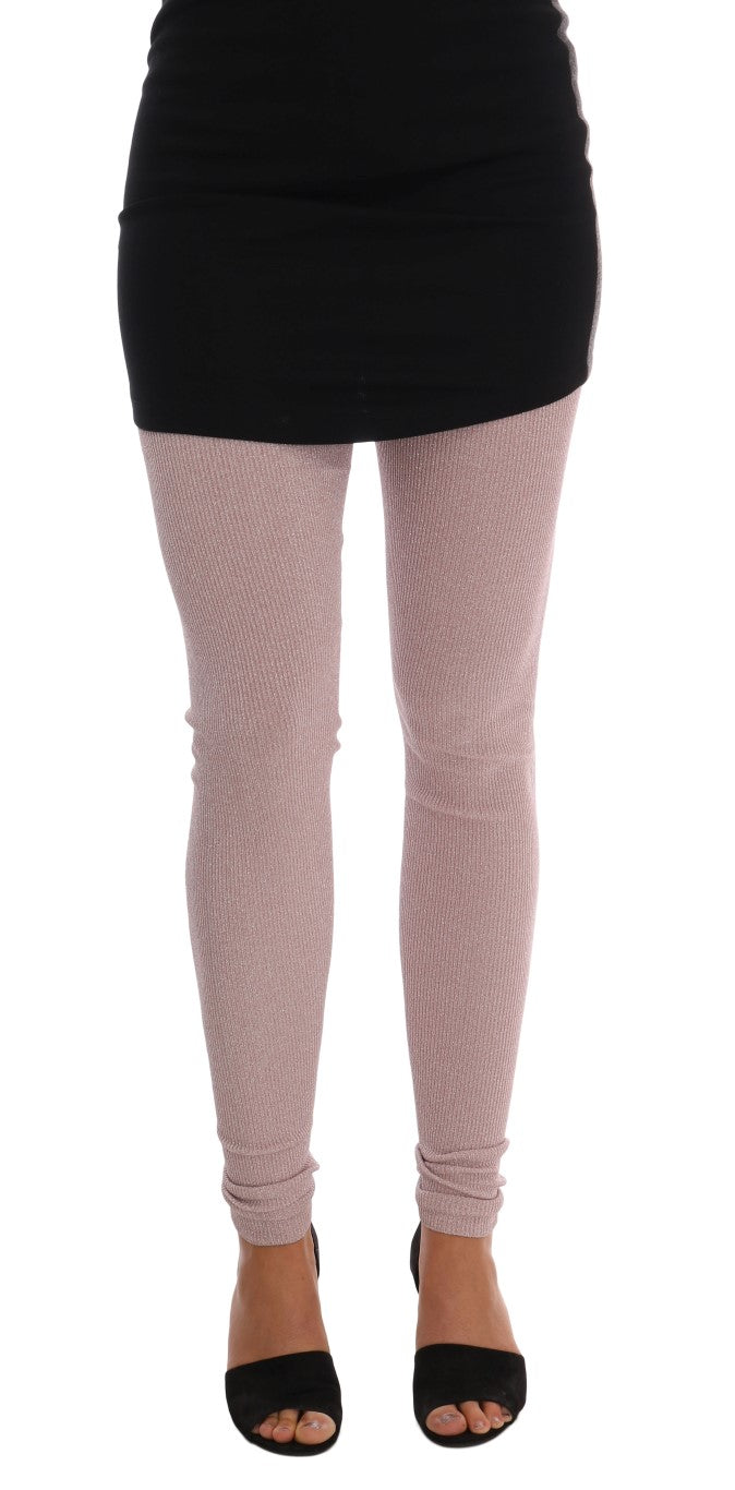 Dolce & Gabbana Pink Stretch Waist Tights Stockings