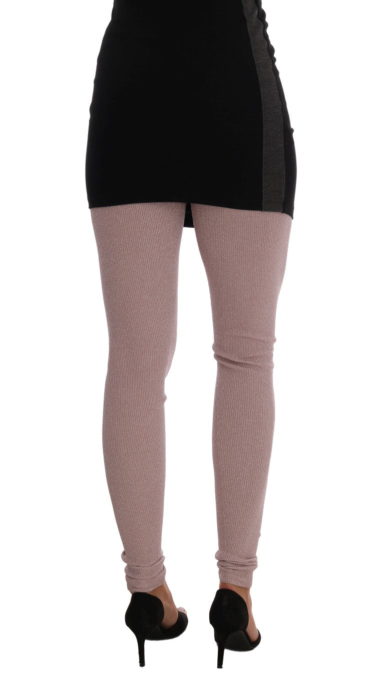 Dolce & Gabbana Pink Stretch Waist Tights Stockings