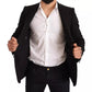 Dolce & Gabbana Black Wool Slim Fit Coat Jacket Blazer