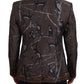 Dolce & Gabbana Bronze Monkey Print Silk Slim Jacket Blazer