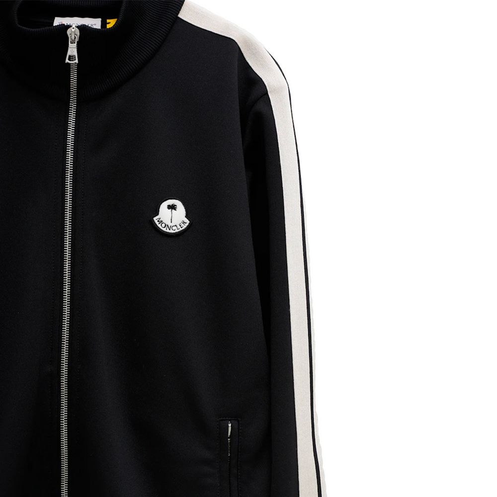 Moncler x Palm Angels Black White Athletic Zip Jacket