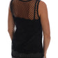 Dolce & Gabbana Black Silk Mesh Floral Lace Top