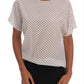 Dolce & Gabbana White Polka Dotted Silk T-shirt Top