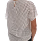 Dolce & Gabbana White Polka Dotted Silk T-shirt Top