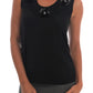 Dolce & Gabbana Black Cotton Floral Crystal Tank Top