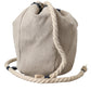 Dolce & Gabbana Beige Canvas Fabric Bucket Sack Pouch Purse Bag