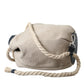 Dolce & Gabbana Beige Canvas Fabric Bucket Sack Pouch Purse Bag