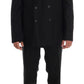 Dolce & Gabbana Black Wool Double Breasted Slim Fit Suit