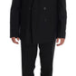 Dolce & Gabbana Black Wool Double Breasted Slim Fit Suit