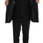 Dolce & Gabbana Black Wool Double Breasted Slim Fit Suit