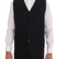 Dolce & Gabbana Black Wool Double Breasted Slim Fit Suit