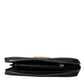 Dolce & Gabbana Black Leather Logo Patch Zip Around Continental Wallet