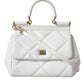 Dolce & Gabbana White Quilted Leather SICILY Shoulder Purse Satchel Bag