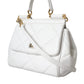 Dolce & Gabbana White Quilted Leather SICILY Shoulder Purse Satchel Bag