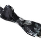 Dolce & Gabbana Black Floral Fantasy Adjustable Neck Men Bow Tie