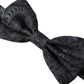 Dolce & Gabbana Dark Gray Silk Patterned Adjustable Men Bow Tie