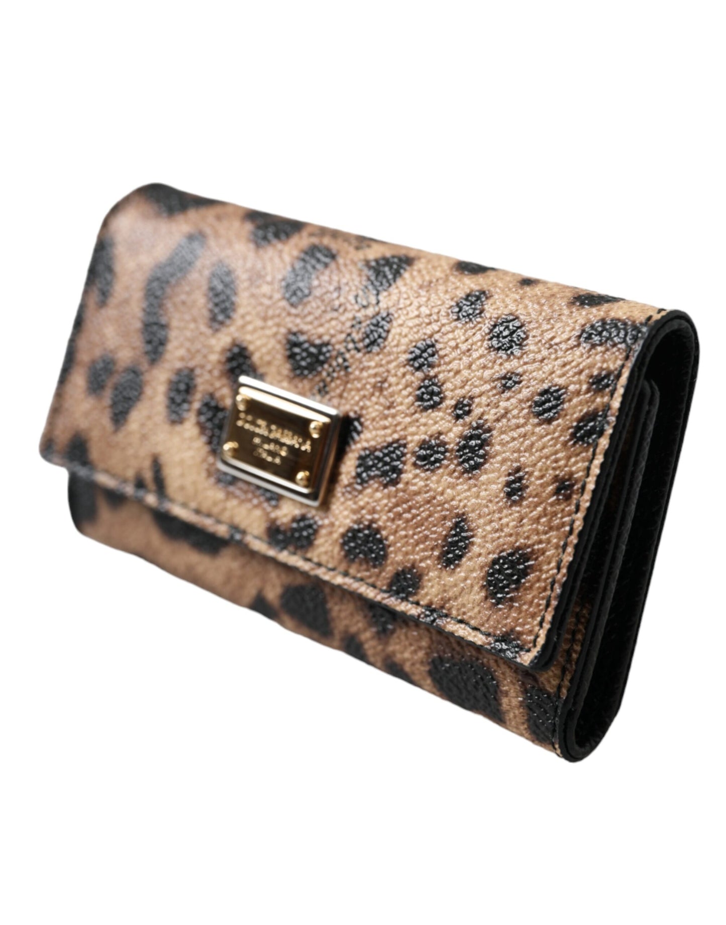 Dolce & Gabbana Brown Leopard PVC Pouch Key Holder Case Keyring