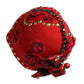 Dolce & Gabbana Red Crystal Gold Roses Brooch Embellished Hat