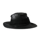 Dolce & Gabbana Black Leather DG Coin Crystal Wide Brim Hat