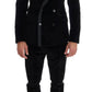 Dolce & Gabbana Black Velvet Slim Double Breasted Suit