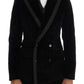 Dolce & Gabbana Black Velvet Slim Double Breasted Suit