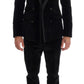 Dolce & Gabbana Black Velvet Slim Double Breasted Suit