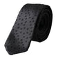 Dolce & Gabbana Black Polka Dot Silk Adjustable Men Tie