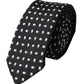 Dolce & Gabbana Black Patterned 100%Silk Adjustable Tie