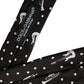 Dolce & Gabbana Black Guitar Print Silk Adjustable Tie