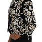 Dolce & Gabbana Black White Baroque Floral Crystal Jacket