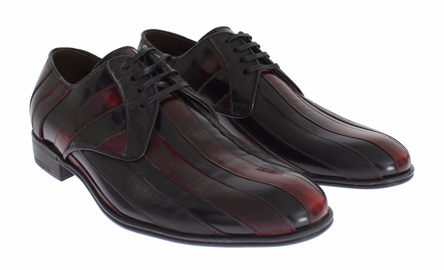 Dolce & Gabbana Black Bordeaux Leather Dress Formal Shoes