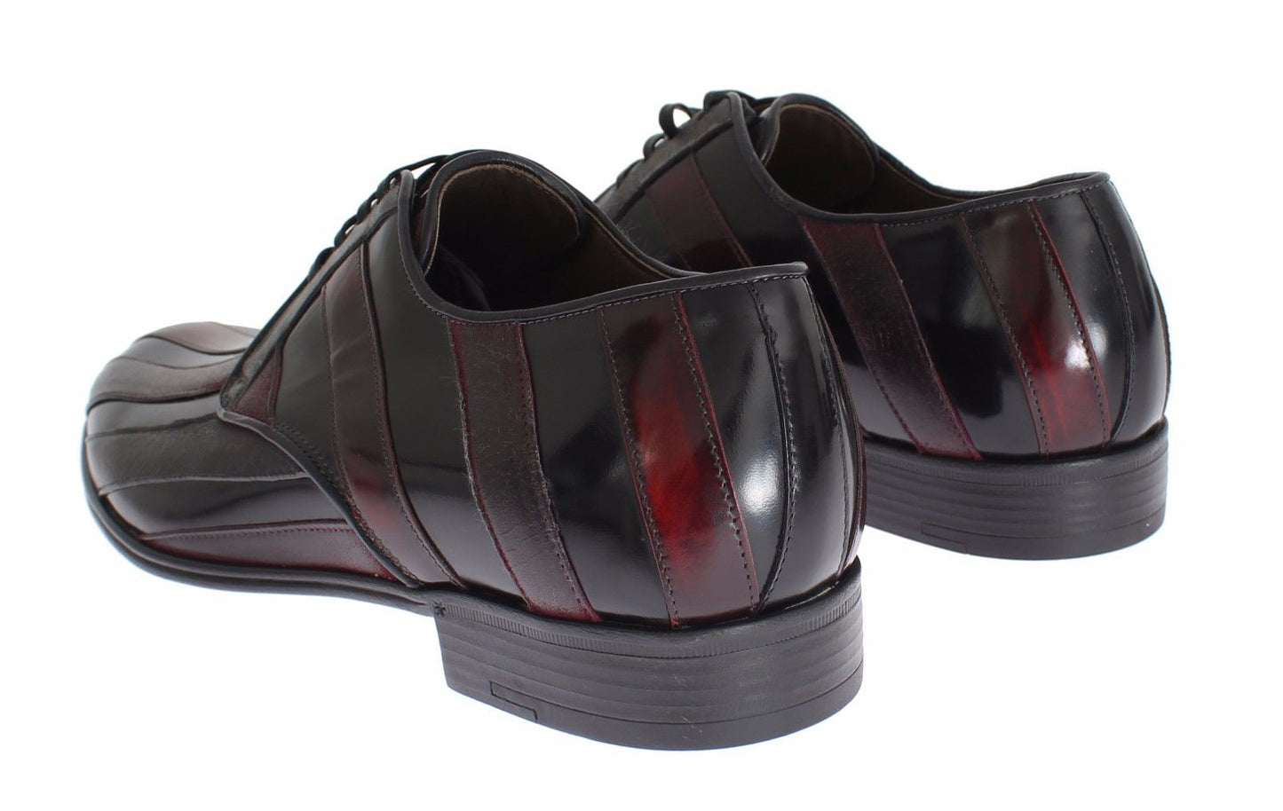 Dolce & Gabbana Black Bordeaux Leather Dress Formal Shoes