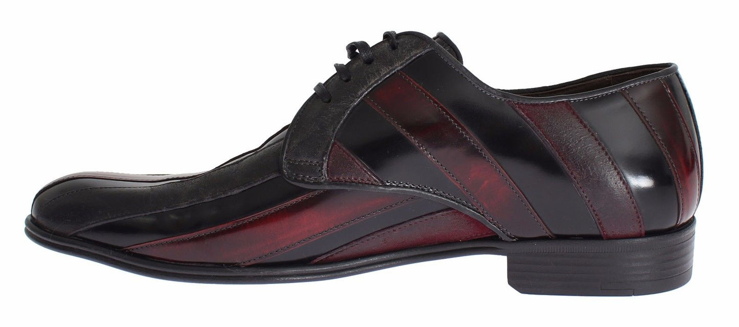 Dolce & Gabbana Black Bordeaux Leather Dress Formal Shoes