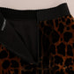 Dolce & Gabbana Brown Leopard Print Silk A-Line Skirt